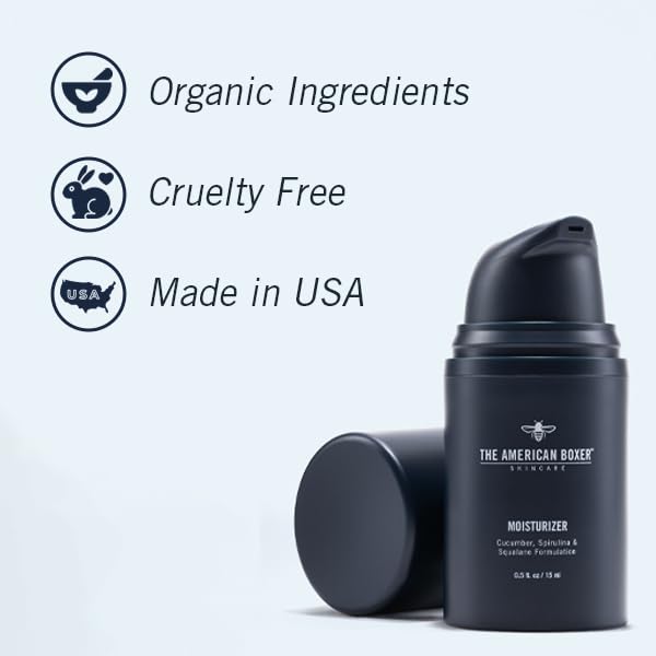Mens Face Moisturizer, Hydrates Dry Skin, Soothes Irritation, Eliminates Razor Burn & Redness, Daily Use Moisturizing Face Cream, Anti Aging & Anti Wrinkle, Fragrance Free, No Sticking, No Strong Odor-GlimoraGlow