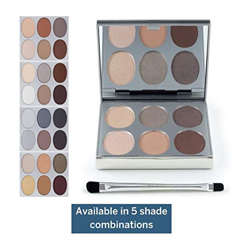 Jerome Alexander New Again Eyeshadow Palette & Brush, 6 Buildable & Blendable Micronized Powder Shades (Bright Definition)-GlimoraGlow