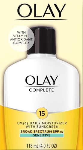 Olay Face Moisturizer, Complete All Day Moisturizer With Sunscreen Broad Spectrum SPF 15 - Sensitive, 4 fl. Oz, 1 unit-GlimoraGlow