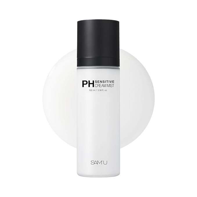 SAM'U PH Sensitive Cream Mist, Ceramide Face Mist, Hypoallergenic Facial Spray with Hyaluronic Acid & Centella, Hydrating & Quick Absorbing, Korean Skin Care for Dry & Sensitive Skin, 3.38 Fl. Oz-GlimoraGlow