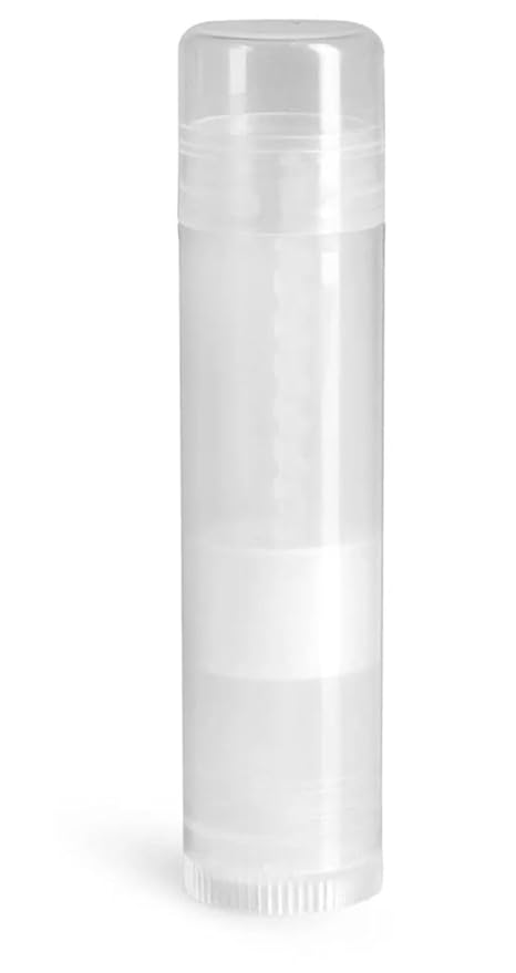 144 Natural Plastic Empty Lip Balm Tubes with Natural Friction Fit Caps by SKS Bottle & Packaging, 0.15 oz tubes - Bulk Lip Balm Containers for DIY Lip Care, Lip Balm Making, and Lip Balm Crafting-GlimoraGlow