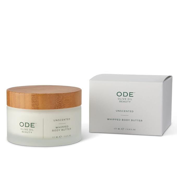 McEvoy Ranch Whipped Body Butter | ODE Olive Oil Beauty | 5.8 FL OZ | Crafted with Organic EVOO, Hyaluronic Acid, Organic Shea & Cocoa Butters | Nourishing, Brightening, Firming (Unscented)-GlimoraGlow