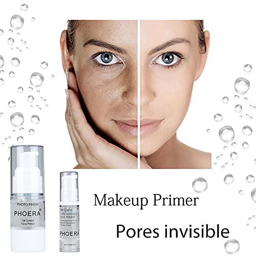 2 Pcs PHOERA Setting Powder and Face Primer, Control Oil Brighten Skin Color Cover Face Setting Loose Powder。 (02 Cool Beige + makeup primer)-GlimoraGlow