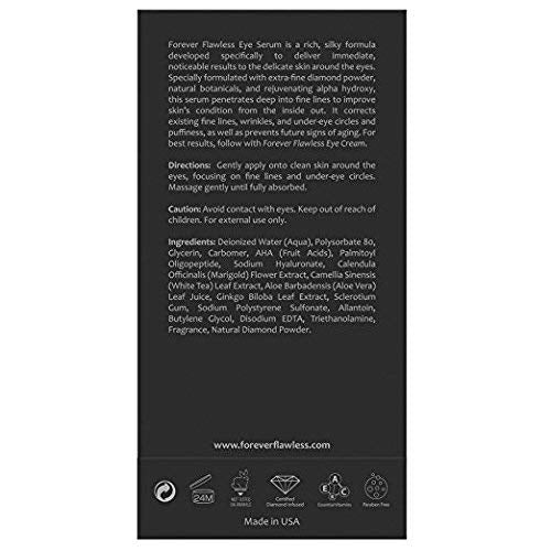 Forever Flawless Diamond Infused Eye Serum. Blue Diamond Eye Serum Formulated to Diminish Puffiness, Bags, Dark Circles, Wrinkles, and Fine-Lines around the Eyes.-GlimoraGlow