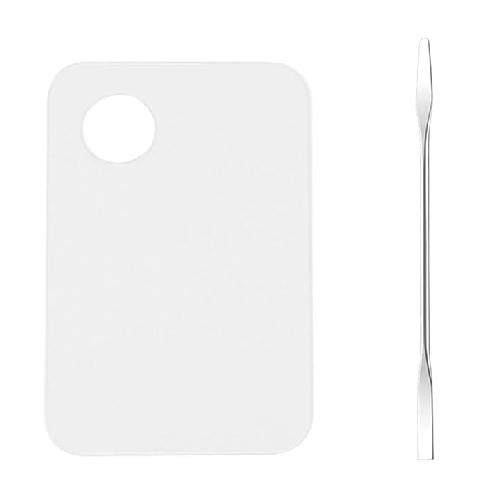 1 Pc Acrylic Cosmetic Makeup Palette Tray Foundation Spatula Makeup Mixing Palette Apply for Foundation Eye Shadow Lipsticks Nail Art Beauty Salon (Transparent)-GlimoraGlow