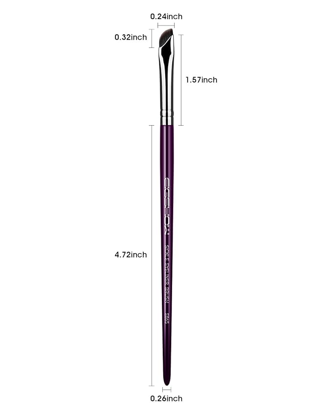 Eyeliner Brush, EIGSHOW Sickle Angled Gel Eyeliner Makeup Brush for Precise Eye Liner, Eyebrow, Eyelid with Ultra Thin Vegan Bristles (E865 Purple)-GlimoraGlow