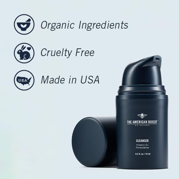 Kickass Cleanser by The American Boxer - Hydrating Mens Face Wash for Men - Essential Vitamins and Minerals - For All Skin Types - Organic - Cruelty Free - Naturally Derived Ingredients-GlimoraGlow