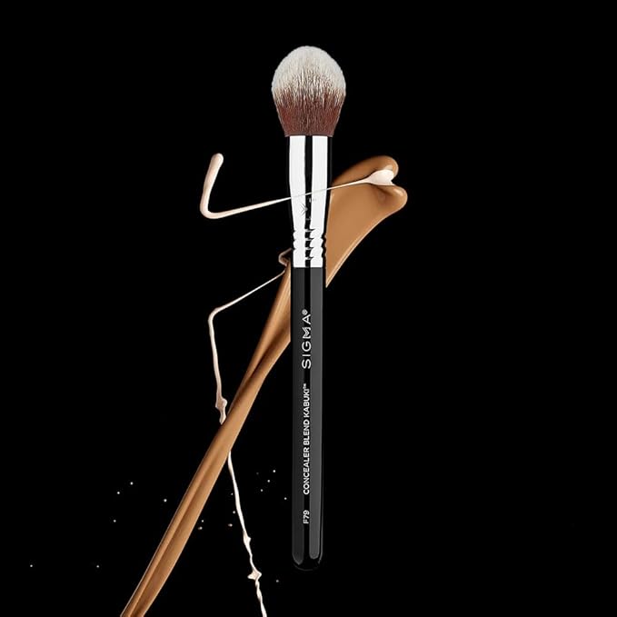 Sigma Beauty F79 Concealer Blend Kabuki Brush – Tapered Concealer Brush for Stippling Any Color-Correcting or Concealing Formula, Use Professional Makeup Brush with Liquid, Cream, or Powder Products-GlimoraGlow