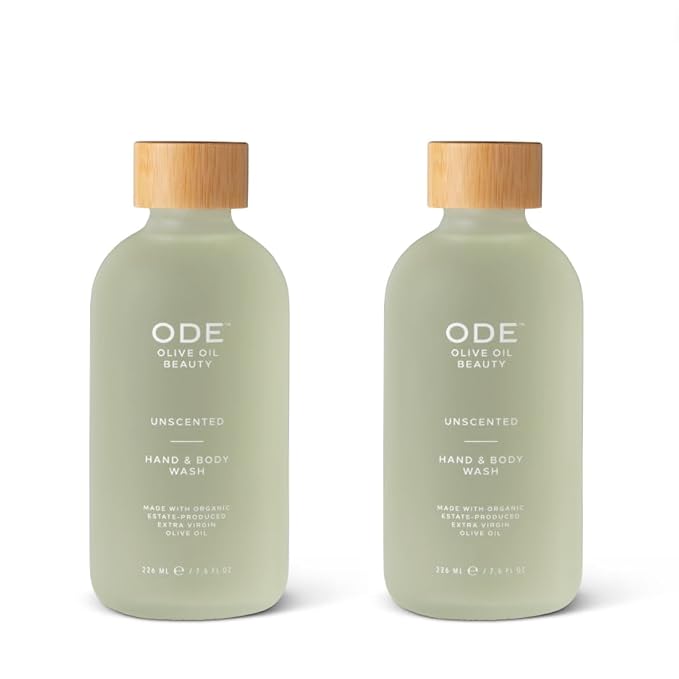 McEvoy Ranch Unscented Hand & Body Wash (2-pack) by ODE Olive Oil Beauty, Organic EVOO, California Made, Nourishing Foaming Wash-GlimoraGlow
