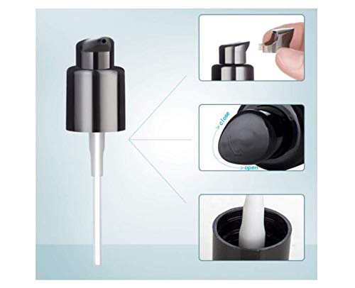 10PCS 410/20mm Plastic Replacement Pump Top Head Cosmetic Liquid Foundation Makeup Pump Replacement with Rotate Lock and Cover for Foundation Lotion Essence (Black)-GlimoraGlow