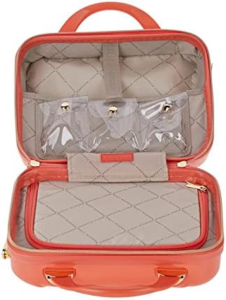2-in-1 Essential St. Tropez Design Beauty Case - Black/Cream Python, Rose Gold-GlimoraGlow