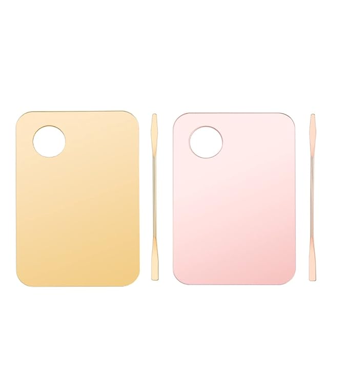 2 Pack Makeup Palette with Spatula,Acrylic Cosmetic Nail-art Artist Mixing Palette for Mixing Foundation Nail Art Eye Shadow Palette-GlimoraGlow
