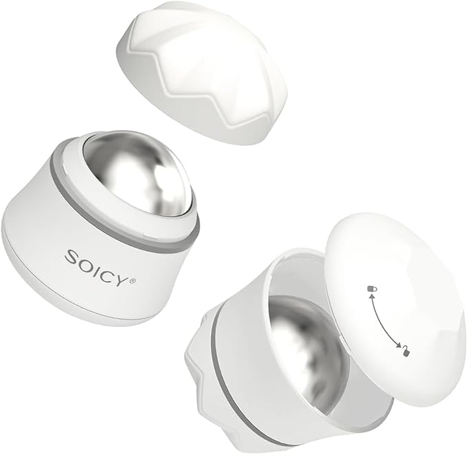 Ice Roller for Face and Eyes Body, Facial Ice Roller 360° Rotating Stainless Steel Ball Face Massager Fitness Cryosphere for Reduces Puffiness, Redness and Pain, Beauty Skin Care Tools-GlimoraGlow