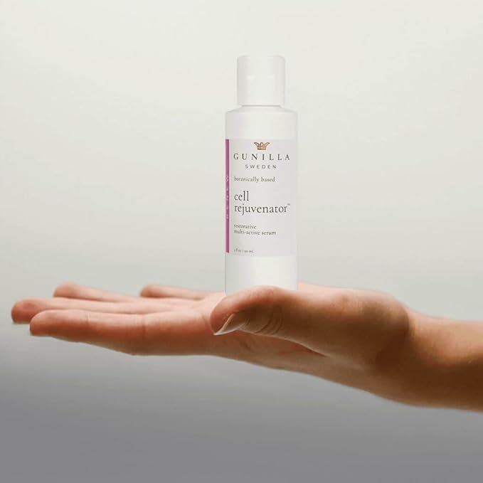 GUNILLA Cell Rejuvenator | Plant-Based Anti-Aging Facial Serum | Hydrates, Firms & Smooths for Radiant Skin | With Collagen, Elastin, Ginseng & Vitamins A, B, C & D | Vegan, Spa-Grade Skincare 4oz-GlimoraGlow