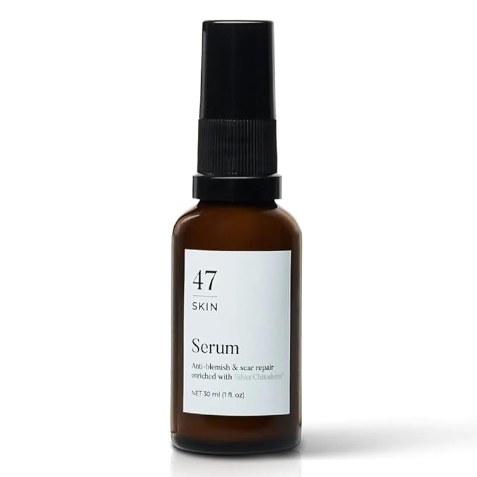 | Hydrating Face Serum with Silver Chitoderm for ALL Skin Types | Clears Acne, Prevents & Heals Breakouts & Blemishes, Repairs Scars | Moisturises and Nourishes For Smooth Skin | 30ml-GlimoraGlow