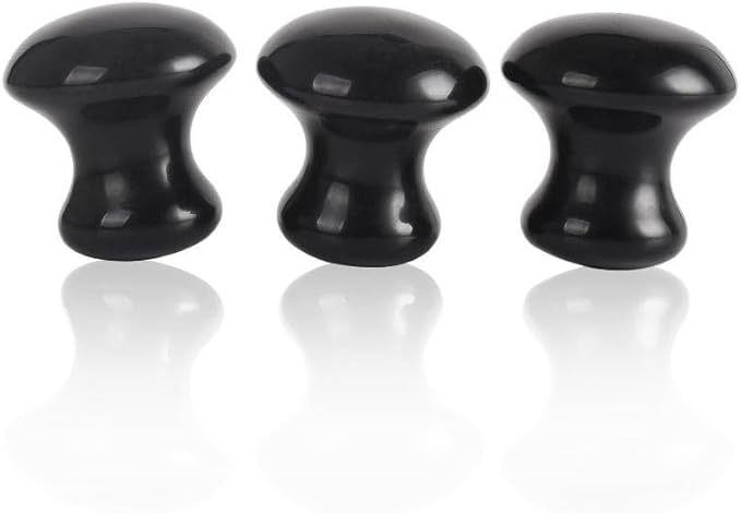 1 Pc Mushroom Jade Gua Sha Facial Tools, Jade Roller Guasha Massage Black Jade Stone Mushroom Shaped Face Lift Remove Wrinkles Massager for Women Spa, Gua Sha Massage Knobs for Body Relaxing-GlimoraGlow