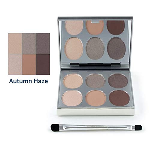 Jerome Alexander New Again Eyeshadow Palette & Brush, 6 Buildable & Blendable Micronized Powder Shades (Autumn Haze)-GlimoraGlow
