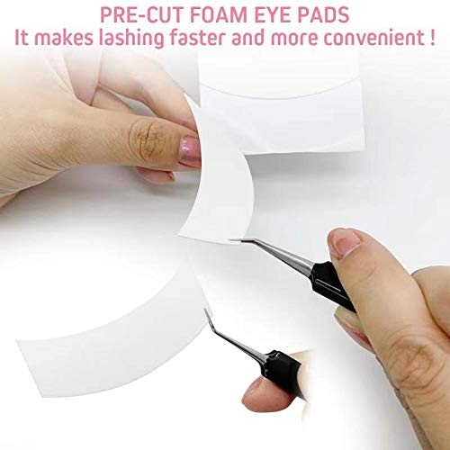 Foam Eye Pads Lash Extensions - Akissos 110 PCS Pre Cut Medical Foam Tape Under Eye Pads Eyelash Extension Supplies Beauty Tools Lint Free Hypoallergenic No Latex Waterproof - 2 Rolls-GlimoraGlow