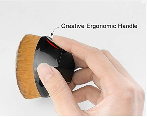 Foundation Makeup Brush Fast Flawless Application Blusher Liquid Cream Powder Cosmetic Body Blending Tool, Black-GlimoraGlow