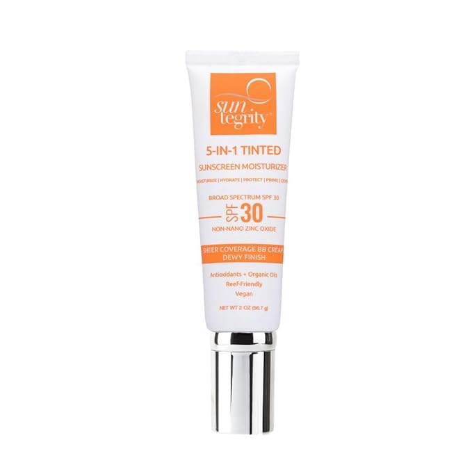 Suntegrity 5 in 1 Tinted Mineral Sunscreen for Face (SPF 30-2 oz) - Fair | BB Cream Moisturizer with Physical UVA/UVB Broad Spectrum Protection | Safe for Sensitive Skin-GlimoraGlow