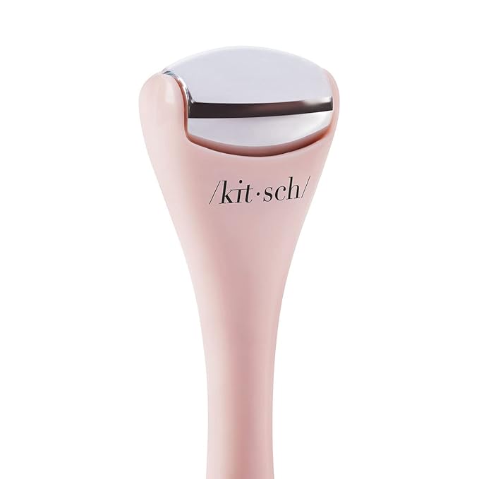 Kitsch Mini Facial Roller & Ice Face Roller Skin Care Tool Set for Women - Face Massager for Puffy Eyes, Cold Therapy, Lymphatic Drainage Massager, Self Care Gifts for Women & Men - Blush-GlimoraGlow