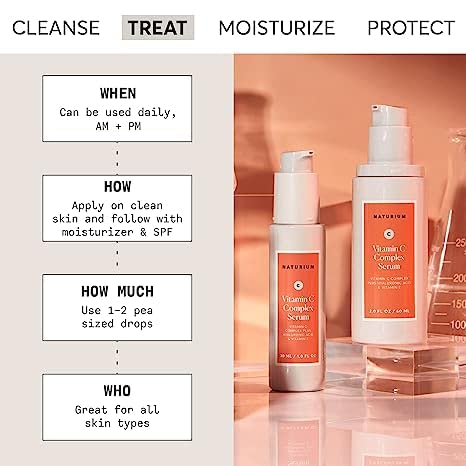 Naturium Vitamin C Complex Face Serum Jumbo, Anti-Aging Facial Treatment with Hyaluronic Acid & Vitamin E, 2 oz-GlimoraGlow
