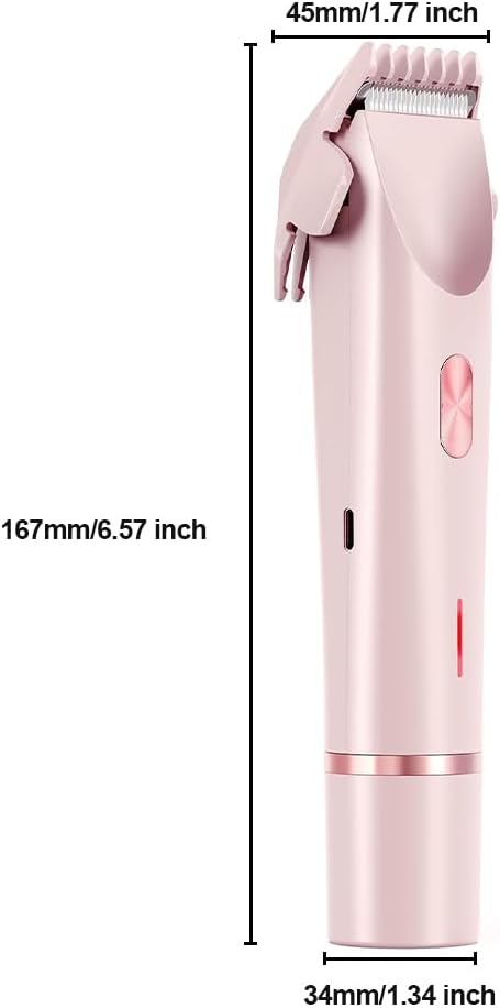 2 in 1 Womens Body Shaver,2025 Glow Aura Electric Razor, Dual Head Shaver Women, Electric Razor for Womens Legs, IPX7 Waterproof Wet & Dry Use Body Intimate Areas,Pink-GlimoraGlow