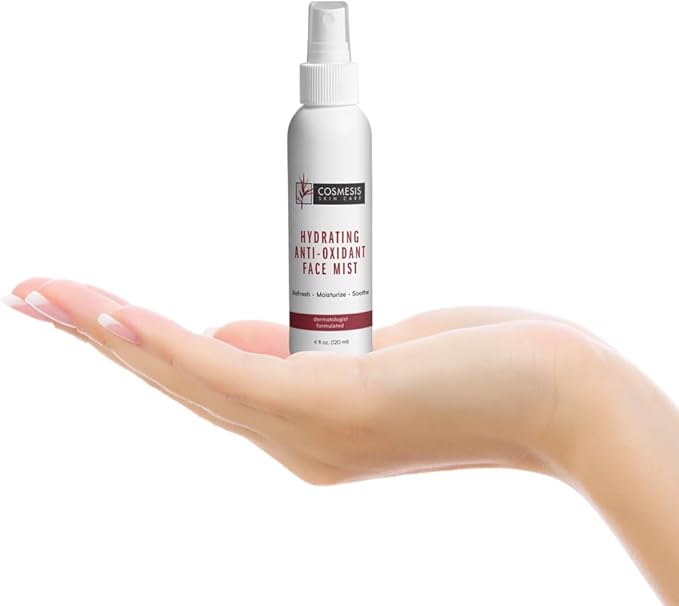 Cosmesis Hydrating Anti-Oxidant Face Mist - Refresh, Moisturize & Soothe Dry Skin, Tea Blend & Vitamins A/D - 4 fl oz-GlimoraGlow