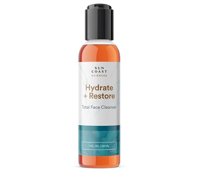 SUN COAST SCIENCES - Hydrate + Restore Total Face Cleanser, Vitamina B, Hydrating Facial Cleanser With Niacinamide for All Skin Types - 4 fl oz-GlimoraGlow