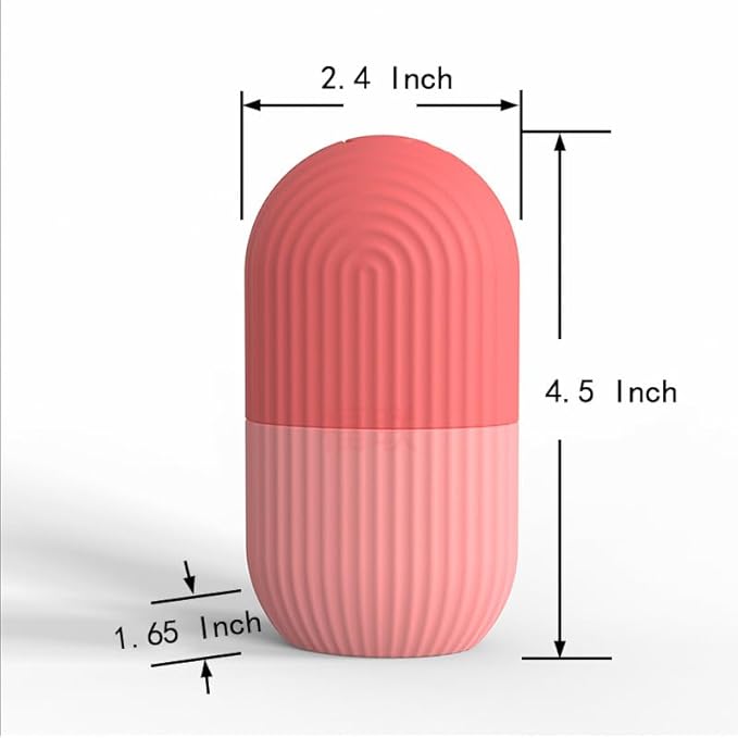 XHJRI Ice Cube Roller Massager for Face, Eyes and Neck Naturally Conditioning and Skin Care,De-Puff Eye Bags,Reduce Migraine Pain,Reusable Massage Silicone Ice Mold (Pink)-GlimoraGlow
