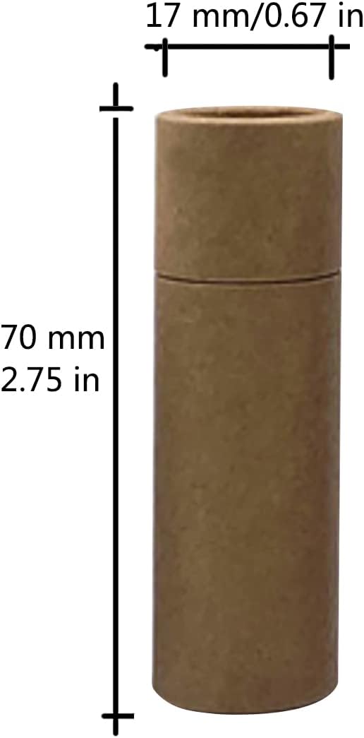 12 Pcs 0.3 Oz Paperboard Lip Balm Tubes 10ml Empty Cardboard Krafts Tubes Lipstick Tube Refillable Lip Gloss Container Solid Perfume Tubes Chapstick Container for DIY Cosmetic Samples Deodorant(Brown)-GlimoraGlow