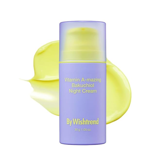 BY WISHTREND Vitamin A-mazing Bakuchiol Night Cream | Retinal, Peptide, Collagen, Ceramide NP, Centella Asiatica, moistfully plump overnight skincare (1.05 Ounce (Pack of 1))-GlimoraGlow