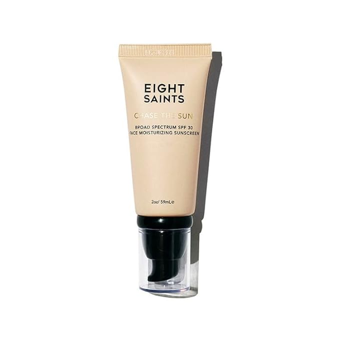 Eight Saints Chase the Sun Broad Spectrum SPF (30) Face Moisturizing Sunscreen, Natural and Organic Mineral-Base Sun Protection Daily Face Moisturizer, 2 Ounces, New Formula-GlimoraGlow