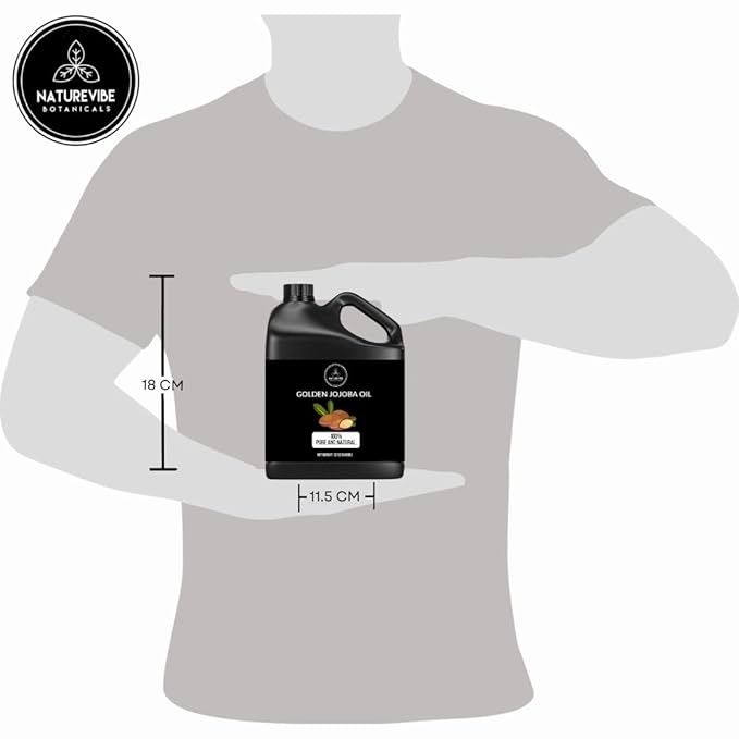 Naturevibe Botanicals Golden Jojoba Oil 32 oz – 100% Pure, Cold-Pressed Moisturizer for Skin & Hair | Antioxidant-Rich, Non-Greasy, Carrier Oil & Daily Hydration-GlimoraGlow