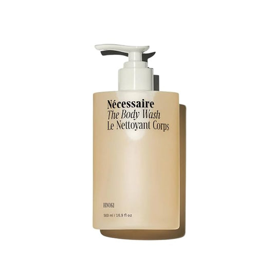 Nécessaire The Body Wash Hinoki. Natural Body Wash for Women & Men, Softening Shower Gel with Gentle Exfoliating Acids AHA/BHA/PHA. Gel Cleanse,16.9 fl oz-GlimoraGlow