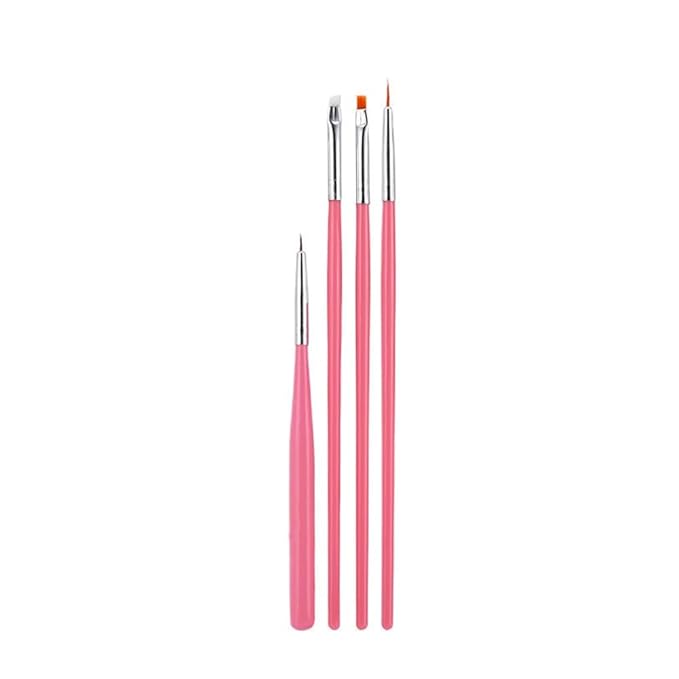 20pcs Nail Art Brushes Set, Nail Art Design Pen Painting Tools with Nail Extension Gel Brush, Nail Polish Brush, Builder Nail Gel Brush, Dotting needle,Adhesive drill pen (PinkFlower)-GlimoraGlow