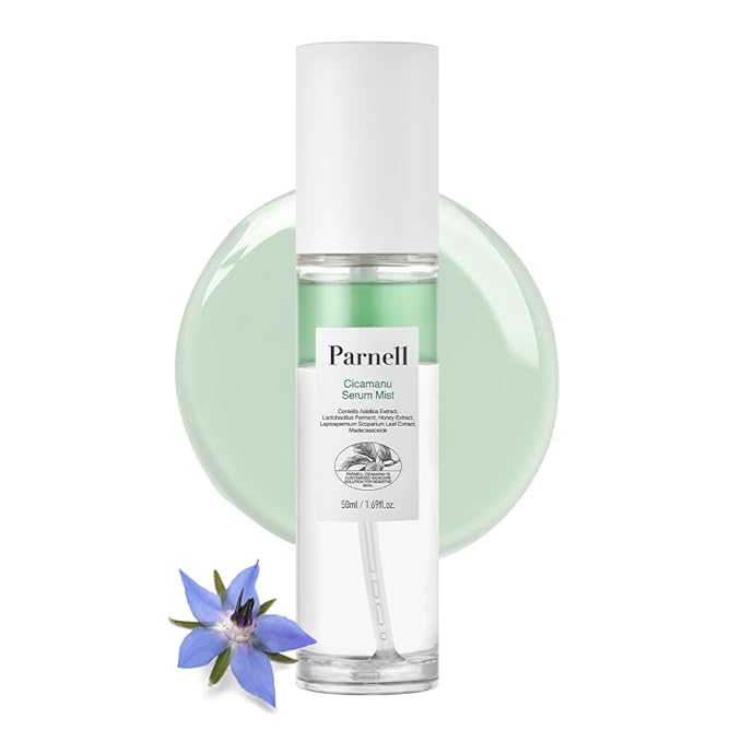 Parnell Cicamanu Serum Mist - Centella Asiatica, Hyaluronic Acid, Ceramide, LHA, Balancing Oil, Moisturizing and Soothing for Radiant Skin (1.69 Fl Oz / 50ml)-GlimoraGlow