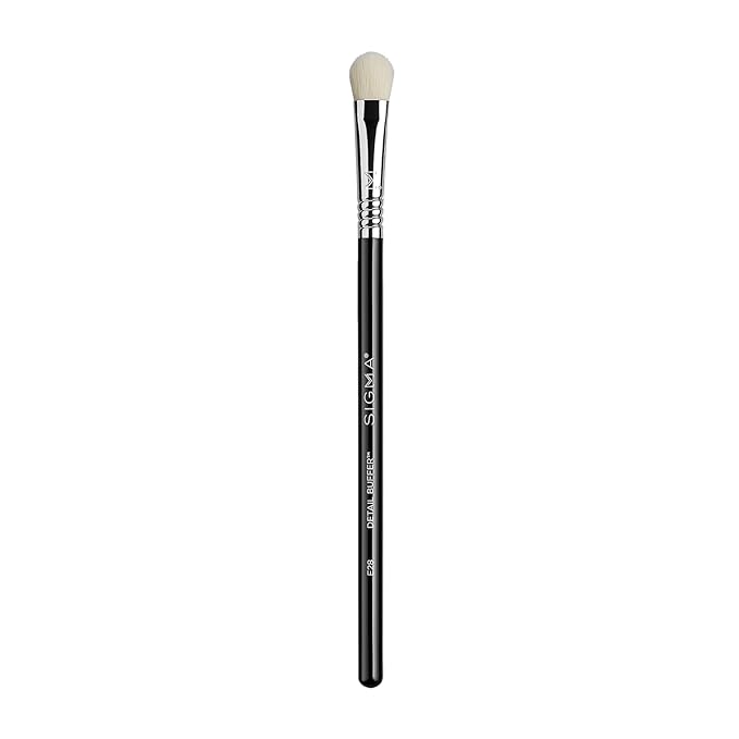 Sigma Beauty Professional E28 Detail Buffer Brush – Professional Eyeshadow Brush for Seamless Cream or Liquid Eyeshadow Blending, Packing on Metallic Shades & Highlighting the Brow Bone (1 Brush)-GlimoraGlow