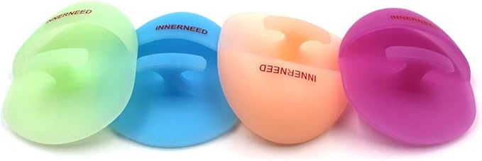 INNERNEED Super Soft Silicone Face Cleanser and Massager Brush Manual Facial Cleansing Scrubber Handheld Wash Pad for Sensitive, Delicate, Dry Skin (Pack of 4)-GlimoraGlow