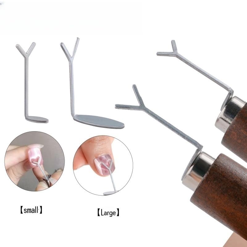 2 PCS Heart Cat Eye Magnet Set – Magnetic Nail Art Tool for Stunning Heart-Shaped Designs, Y-Shaped Guide, DIY Manicure Kit for Cat Eye Gel Polish-GlimoraGlow