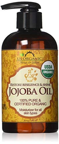US Organic Jojoba Oil, USDA Certified Organic,100% Pure & Natural, Cold Pressed Virgin, Unrefined, Haxane Free, Sourced from Middle East directly (Large (8oz, 240ml))-GlimoraGlow