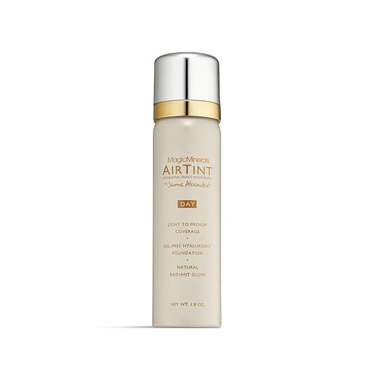 Jerome Alexander MagicMinerals AirTint Tinted Moisturizer AirBrush Spray Light Shade | Tinted Moisturizer Spray with Anti-Aging Ingredients | Cognac-GlimoraGlow
