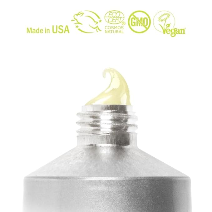 Hurraw! Balmtoo Squeezable Balm, Lemon Balm Coconut Pulp: Ultra-moisturizing. Anywhere application. Body, face, lips, neck, fingers, toes. 1 tube = 7 sticks of lip balm. Natural, Organic. Made in USA-GlimoraGlow