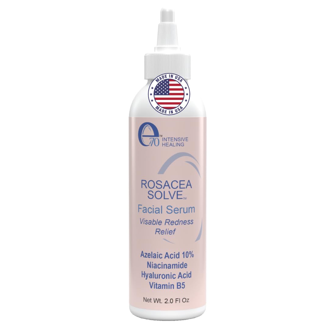 Rosacea Treatment Skincare Face Serum for Women & Men - Gentle Face Serum Moisturizer Redness Reducing Skin Care with 10% Azelaic Acid, Made in USA by e70 (2 fl. oz)-GlimoraGlow