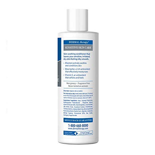 Dermal Therapy Sensitive Skin Lotion - Calming, Non-Irritating Lotion with 15% Allantoin, 10% Shea Butter, Vitamin E - Soothing Relief for Dry, Itchy, Eczema-Prone Skin - 8 fl oz / 240 ml-GlimoraGlow
