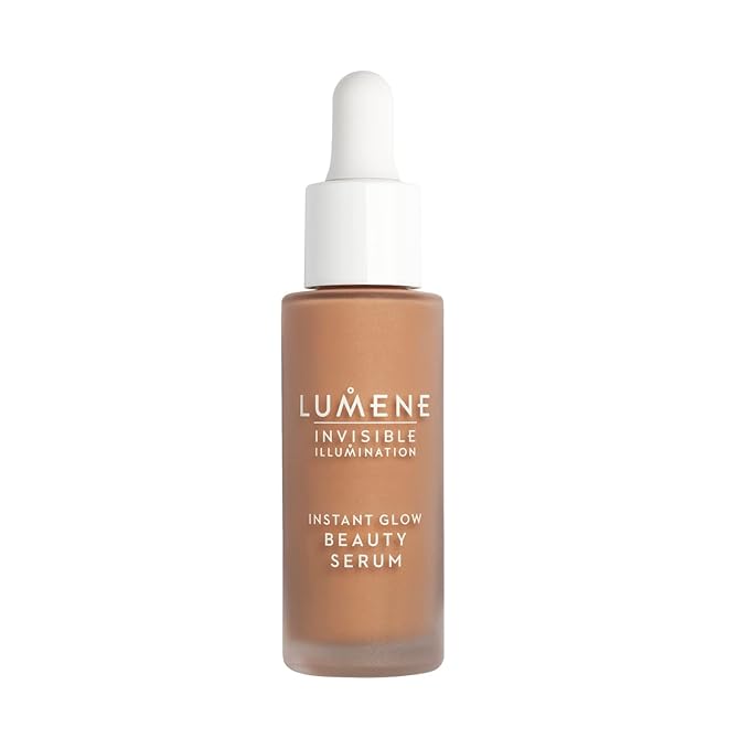 Lumene Invisible Illumination Instant Beauty Glow Serum - Sheer-Coverage Face Makeup + Brightening Serum - Infused with Nordic Algae and Vitamin E for Instant Radiance - Universal Bronze (30ml)-GlimoraGlow