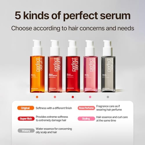 Mise En Scene Perfect Watery Serum for Hair Moisturizing - Korean Hair Argan Oils, Hair Essence for Hydrating with Citrus Scent, Derma Test Completed, 2.70 fl. Oz-GlimoraGlow