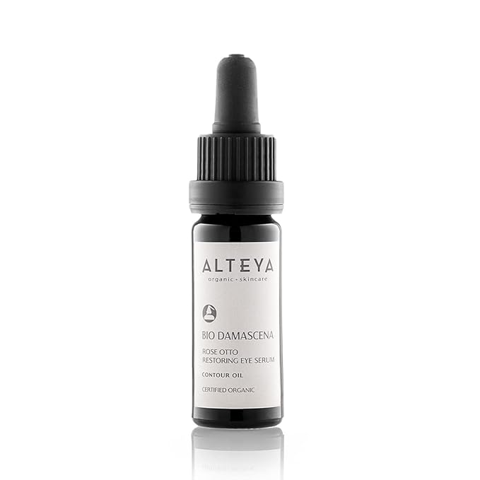 Alteya Organics Eye Serum USDA Certified Organic Skin Care 0.34 Fl Oz/10 mL Bio Damascena Award-Winning Eye Treatment With Organic Bulgarian Rose Oil Rejuvenating, Revitalizing and Clarifying-GlimoraGlow