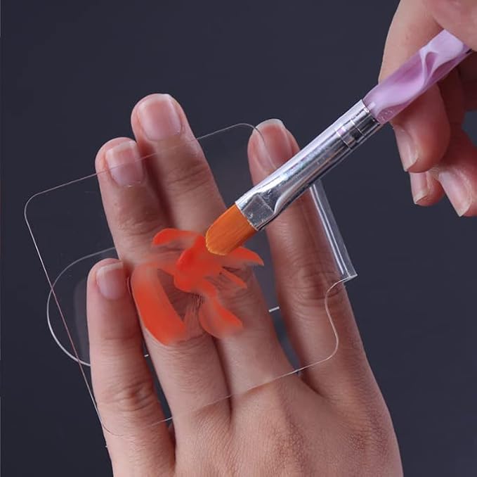 1 PCS Hand Makeup Mixing Palette Makeup Hand Palette Acrylic Nail Art Manicure Palette Eyeshadow Makeup Hand Palette Clear Makeup Palette for Makeup Blending-GlimoraGlow