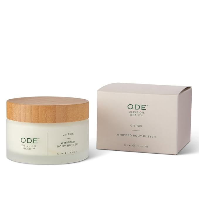 McEvoy Ranch Whipped Body Butter | ODE Olive Oil Beauty | 5.8 FL OZ | Crafted with Organic EVOO, Hyaluronic Acid, Organic Shea & Cocoa Butters | Nourishing, Brightening, Firming (Citrus)-GlimoraGlow